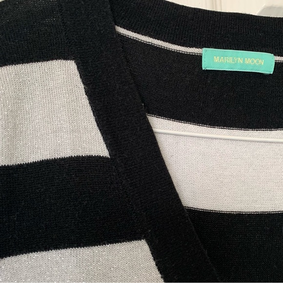 Black & Silver Lurex Striped Tunic Sweater - Picture 3 of 4